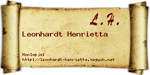 Leonhardt Henrietta névjegykártya